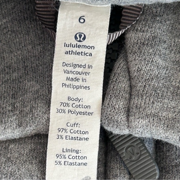 LULULEMON Wind Down Fleece Jacket Heathered Grey Size 6 EUC - Picture 12 of 13